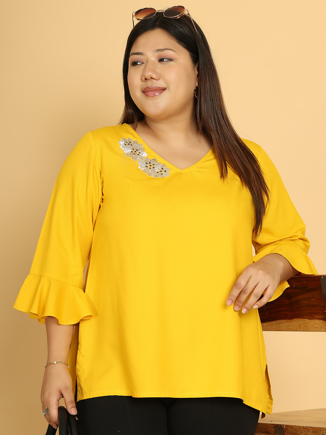 Sunny Bloom Mustard Top