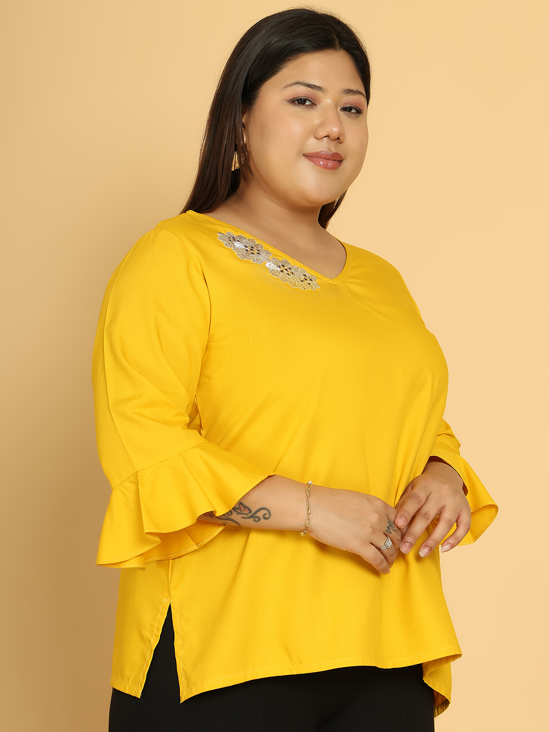 Sunny Bloom Mustard Top