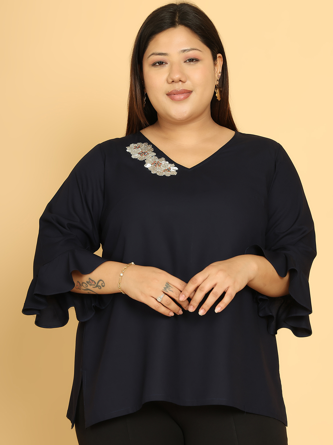 Sunny Bloom Navy Top
