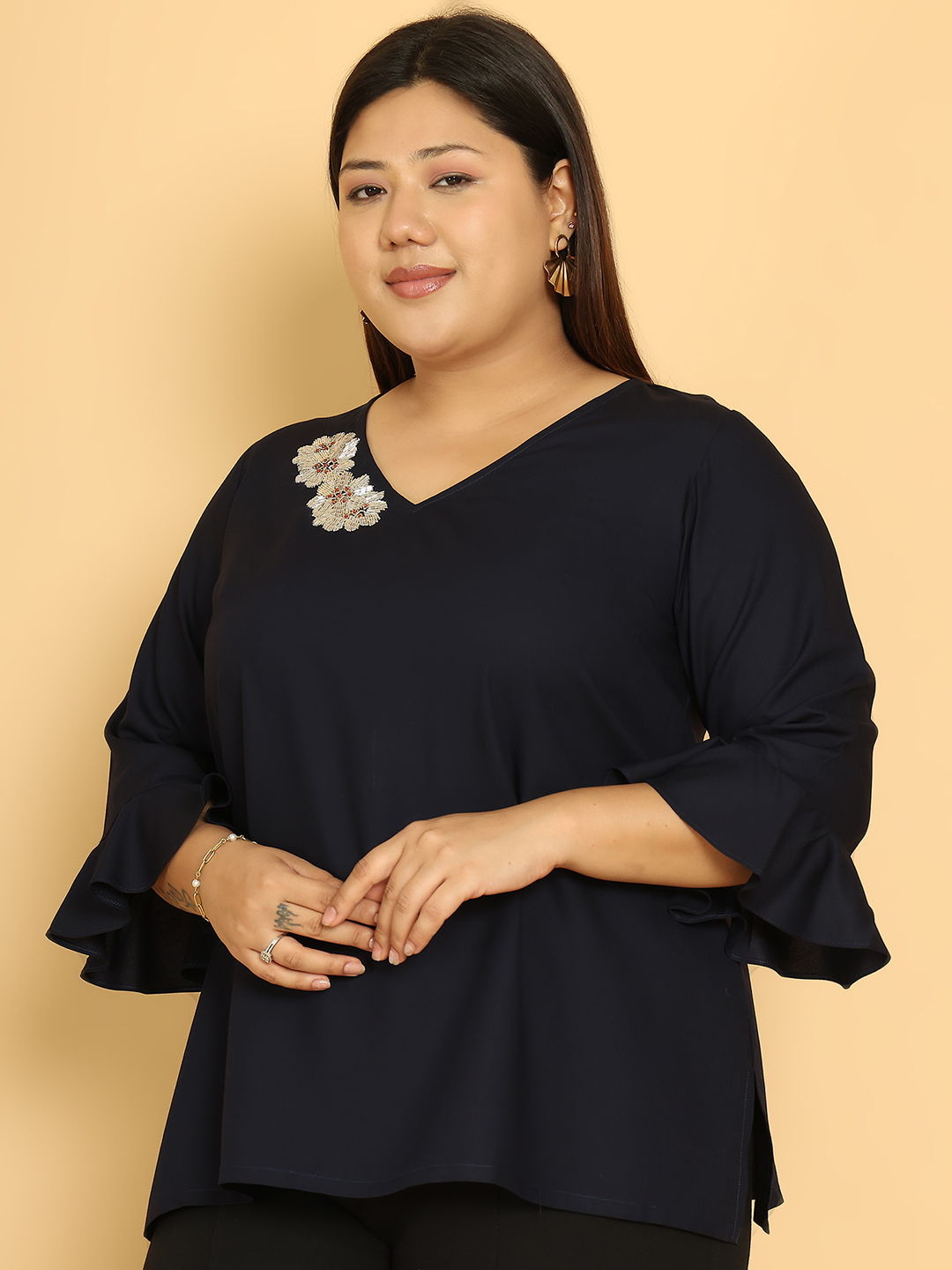 Sunny Bloom Navy Top