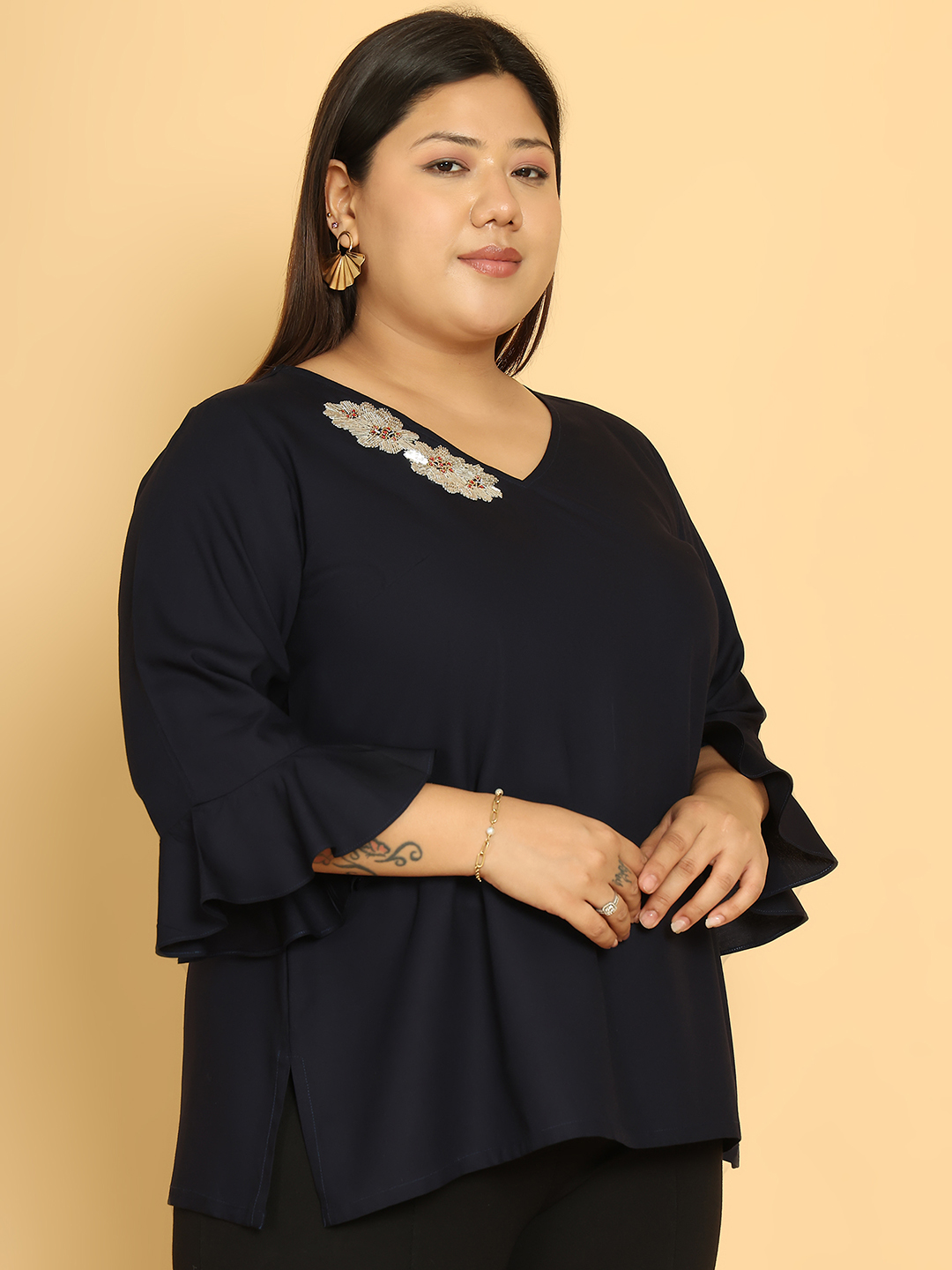 Sunny Bloom Navy Top