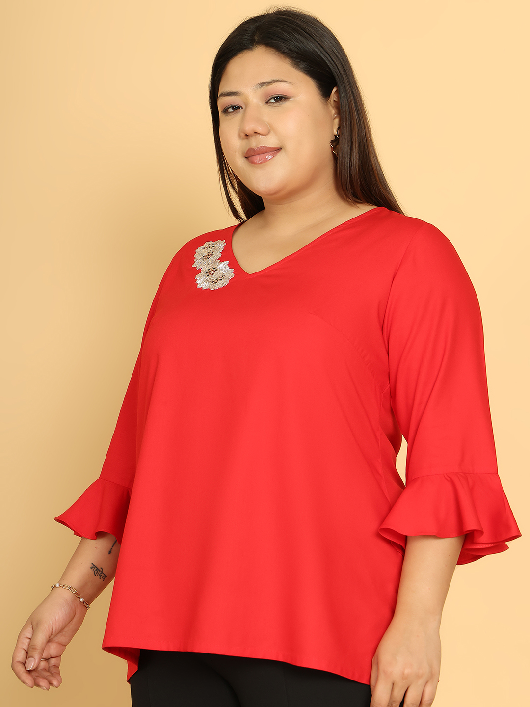 Sunny Bloom Red Top