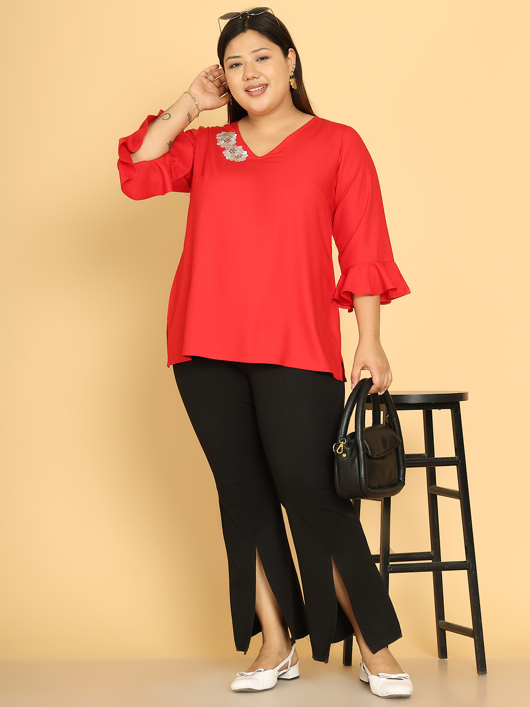 Sunny Bloom Red Top