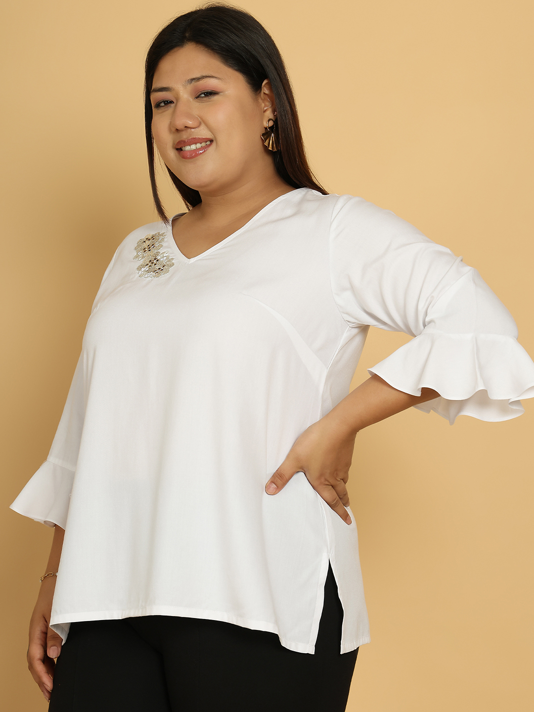 Sunny Bloom White Top