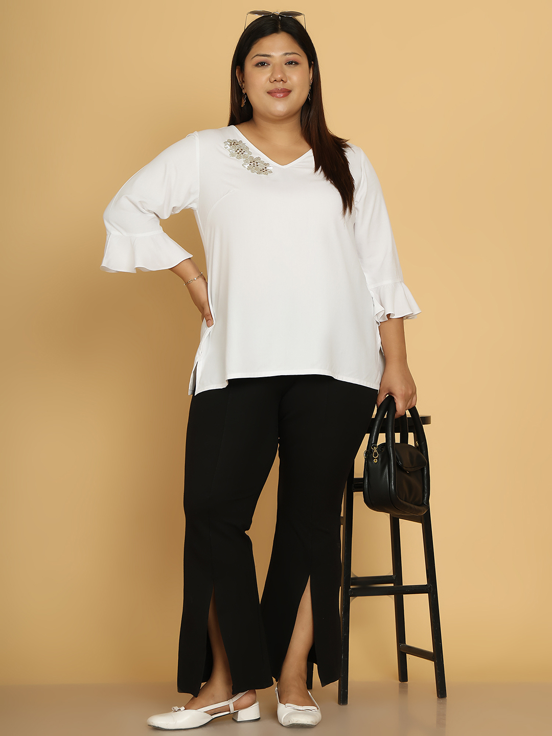 Sunny Bloom White Top