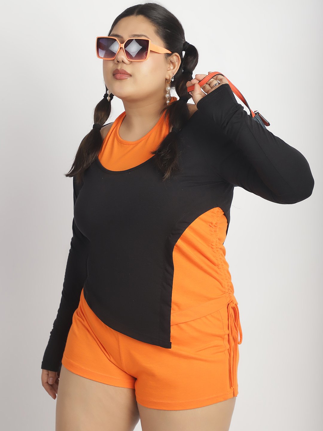 Crush It Top : Black and Orange Color