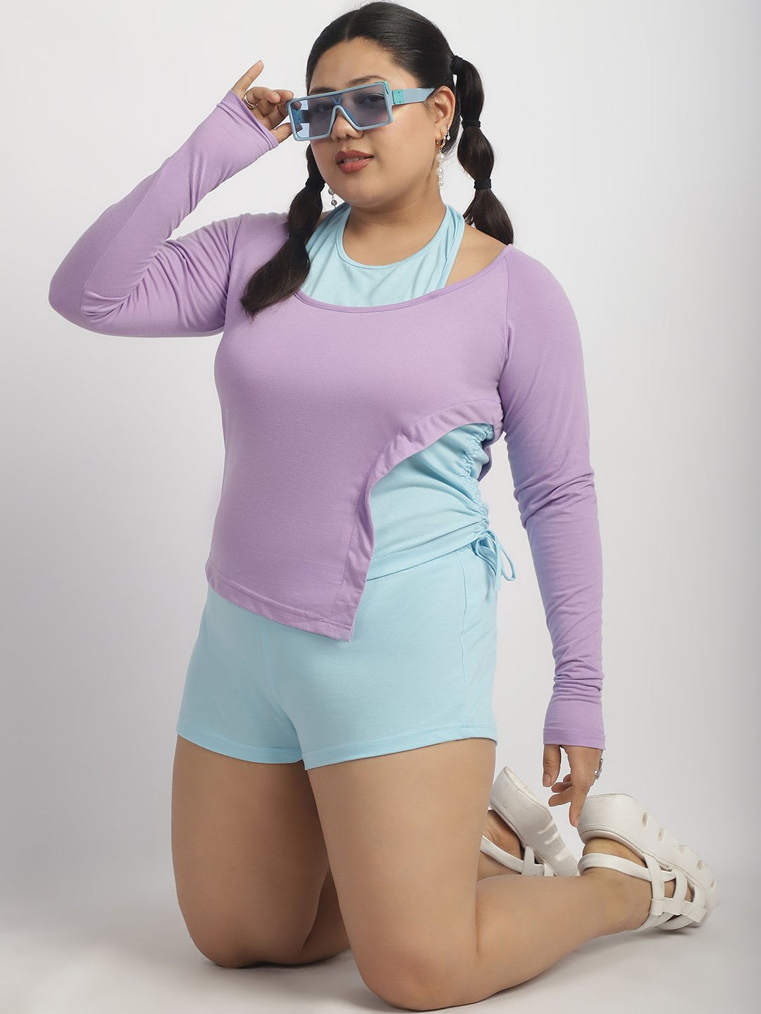 Crush It Top : Lilac and Sky Blue Color