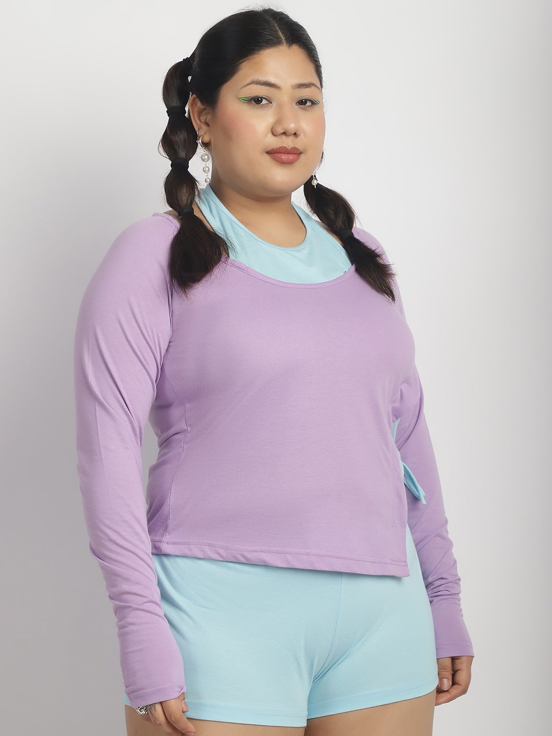 Crush It Top : Lilac and Sky Blue Color