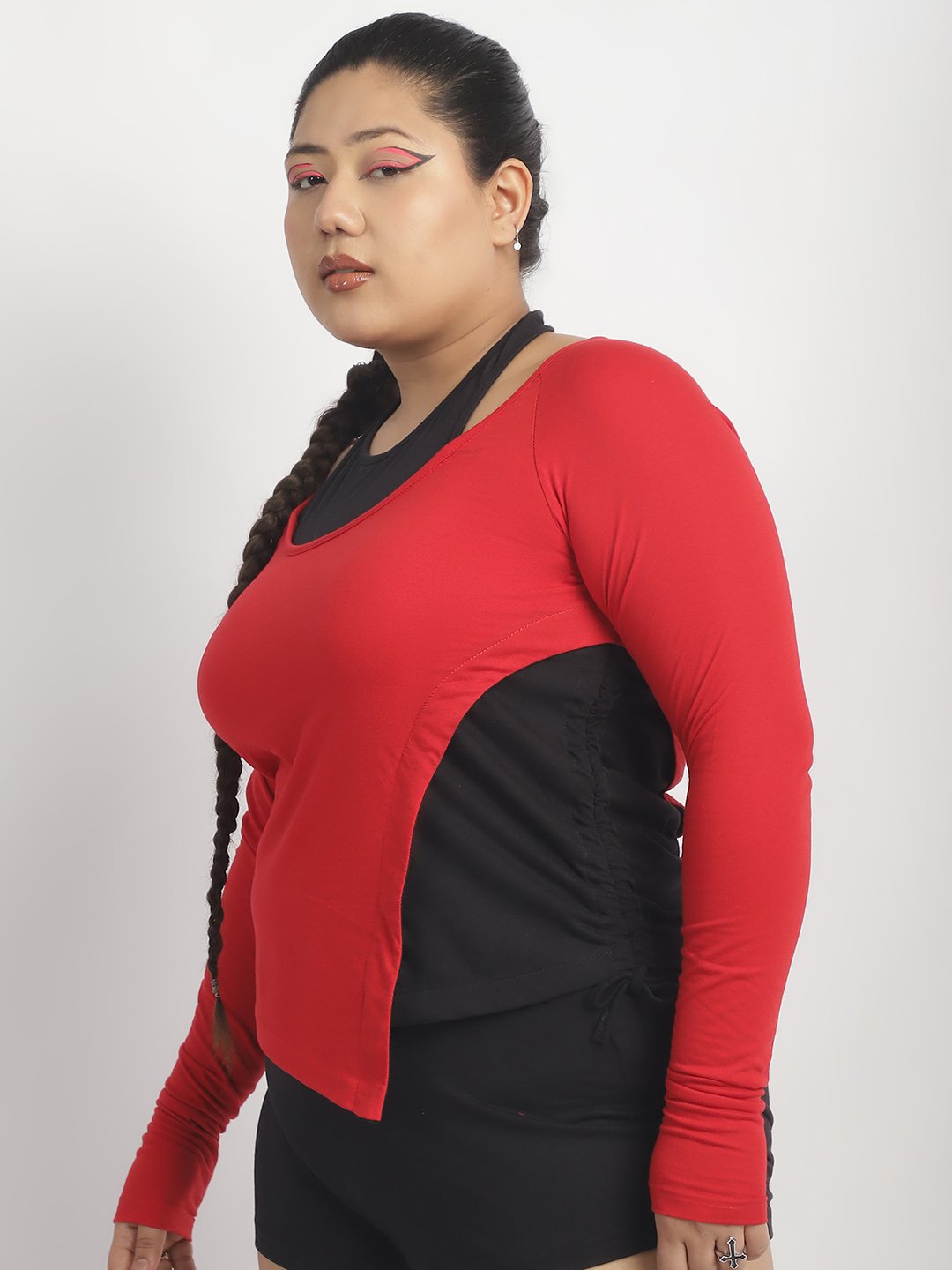 Crush It Top : Red and Black Color