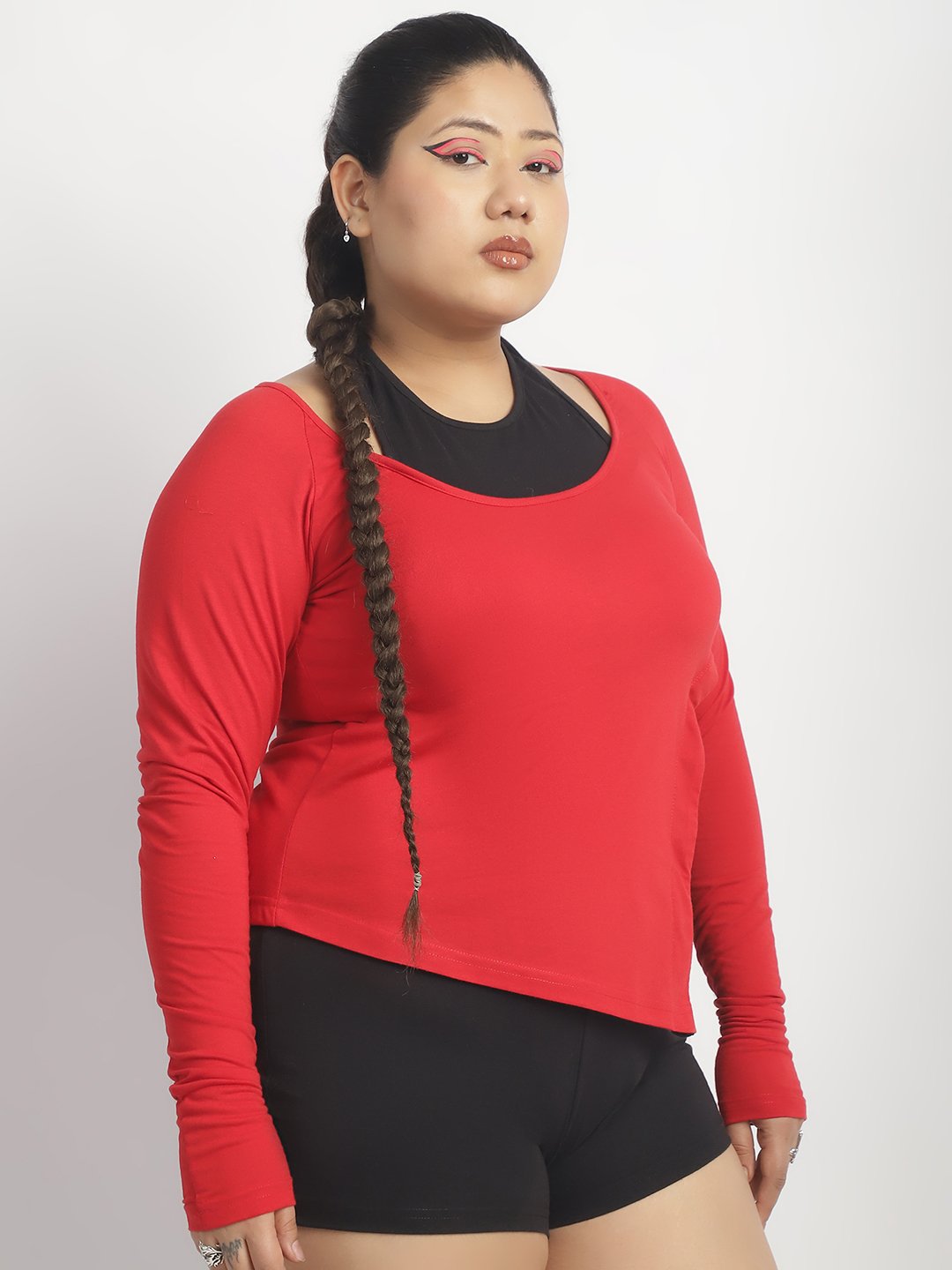Crush It Top : Red and Black Color