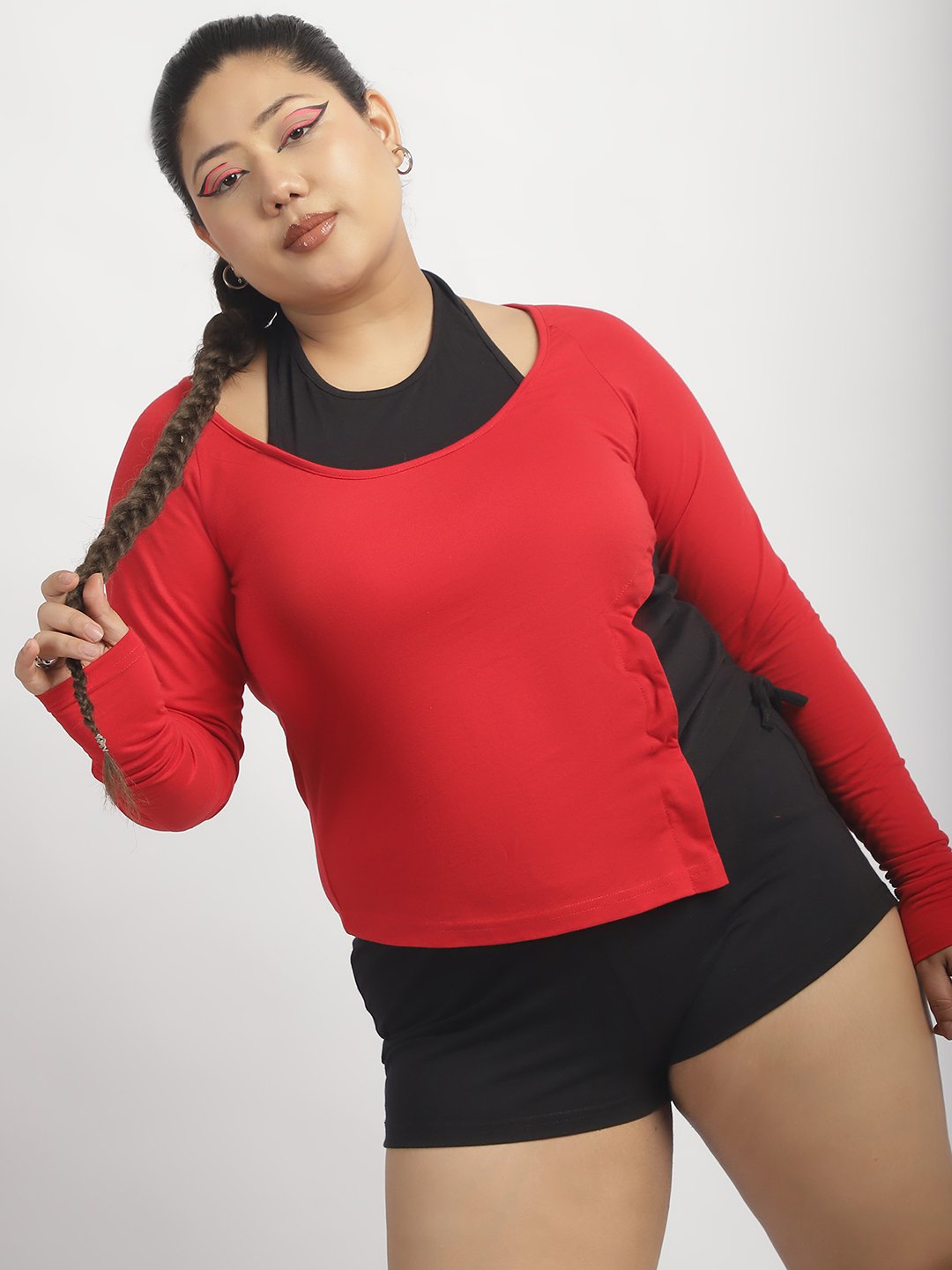 Crush It Top : Red and Black Color