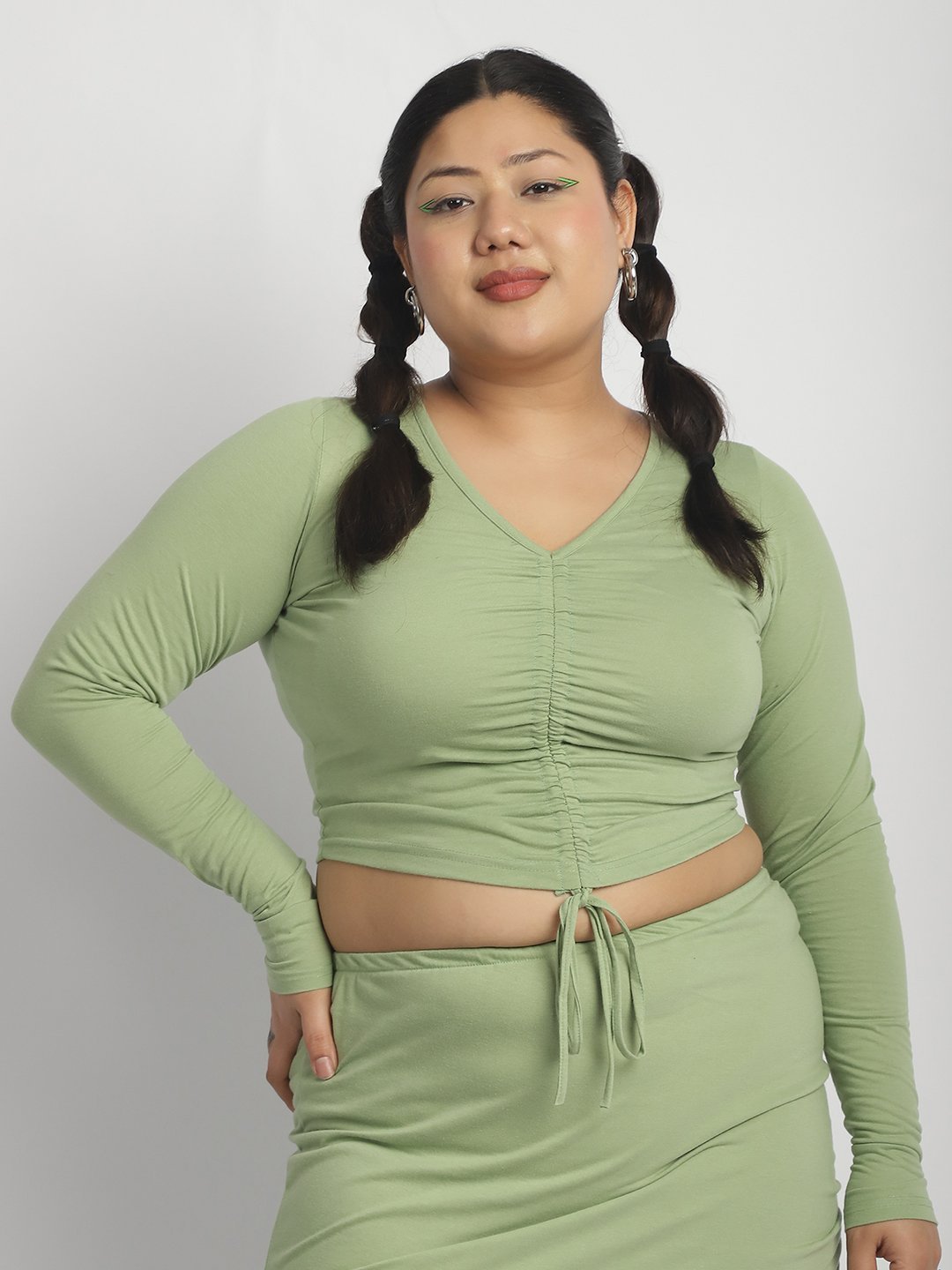 Popstar Crop Top : Sage Green Color