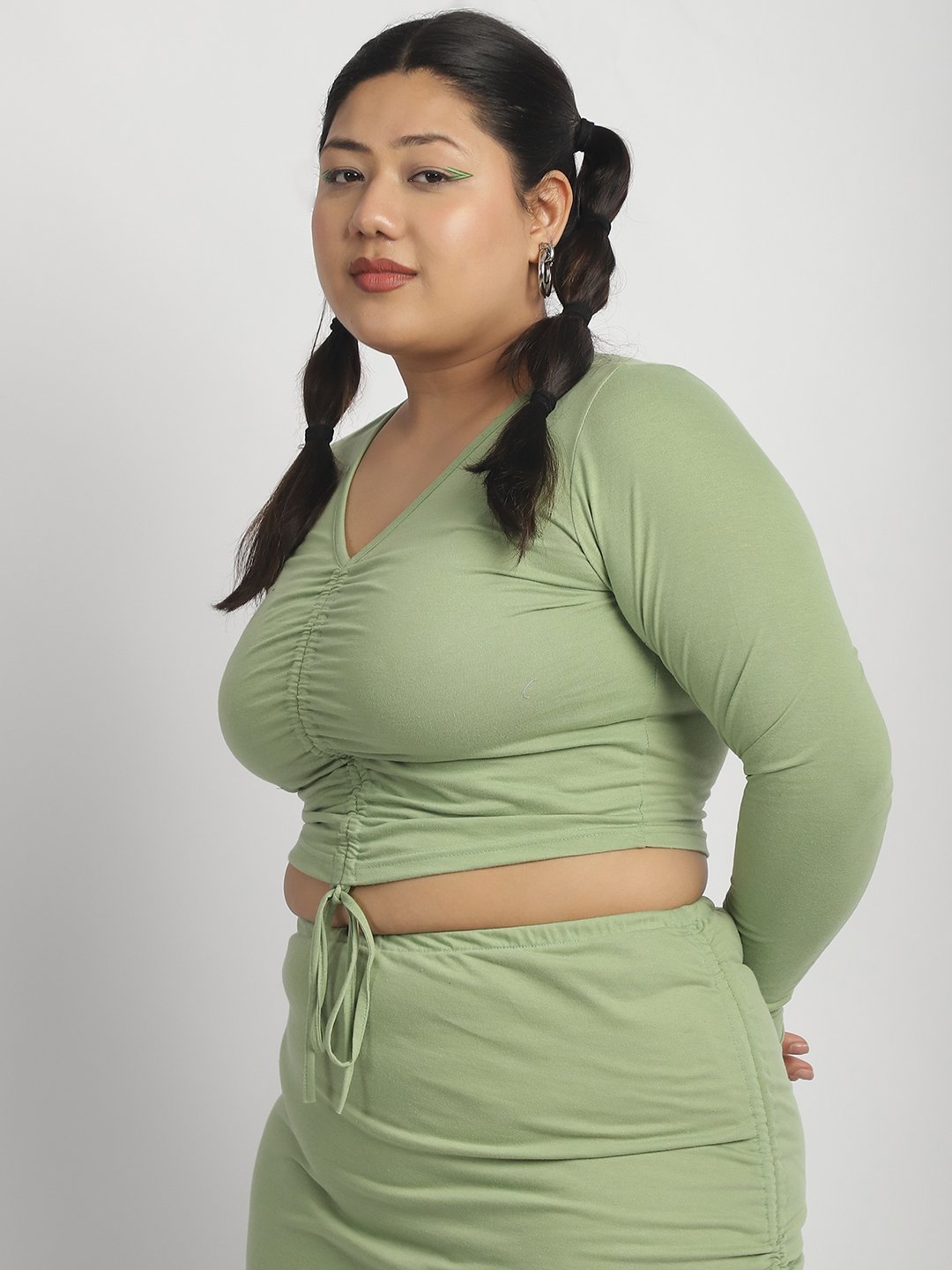 Popstar Crop Top : Sage Green Color