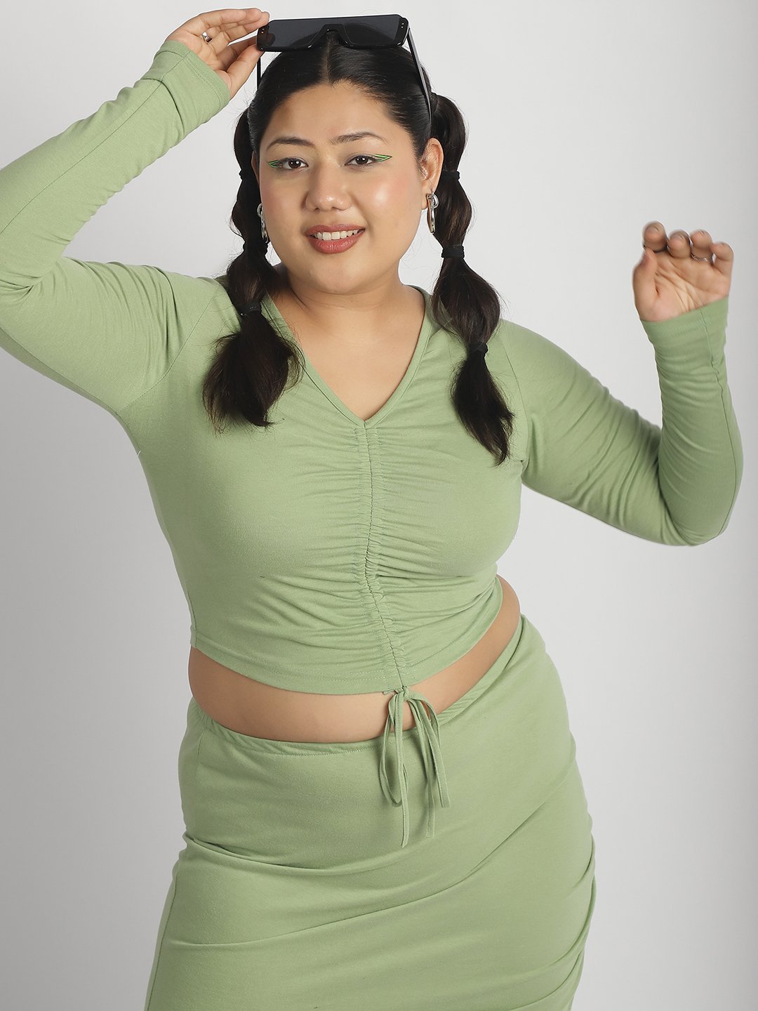 Popstar Crop Top : Sage Green Color