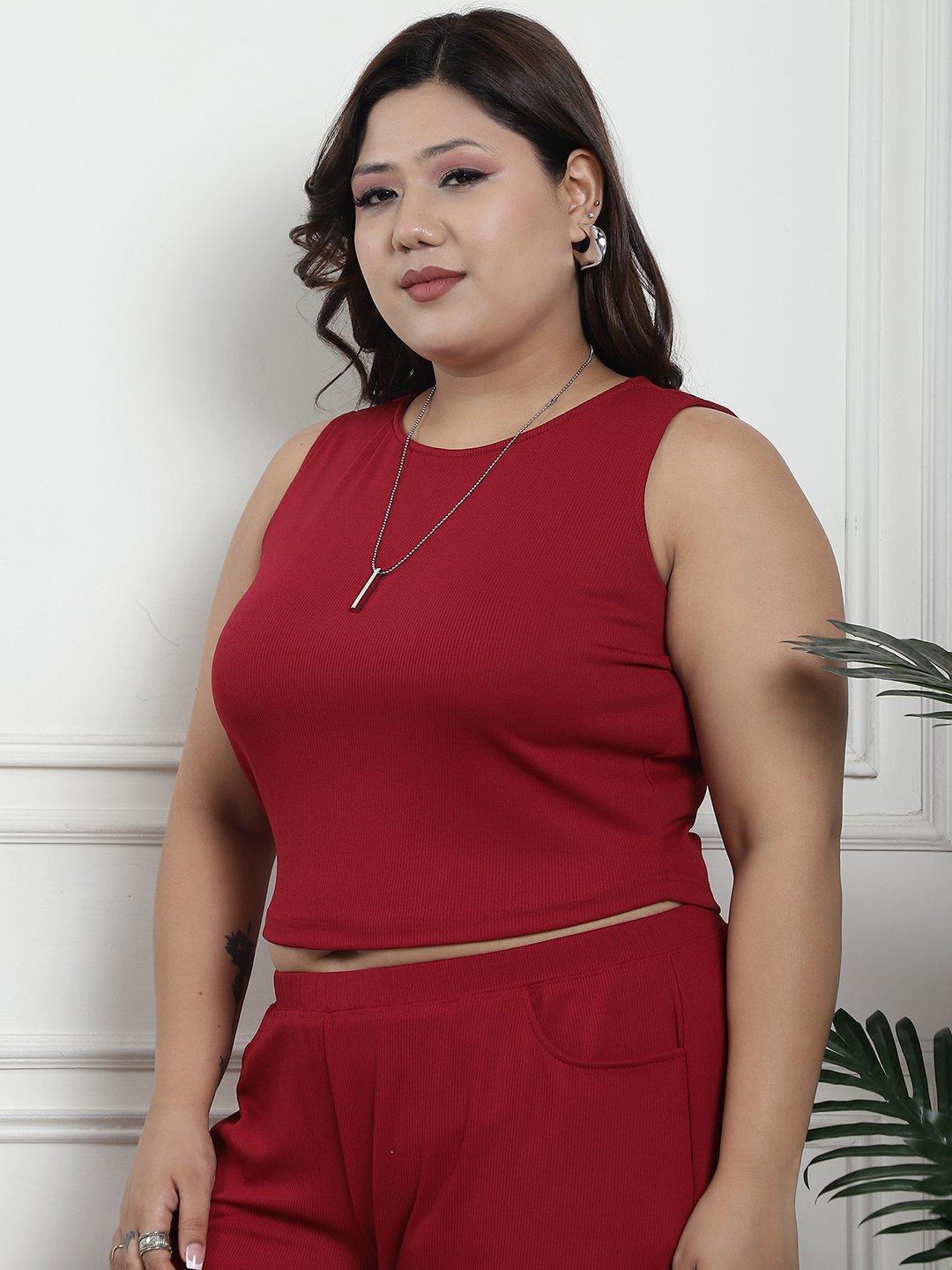 Essential Ease Top: Maroon Color
