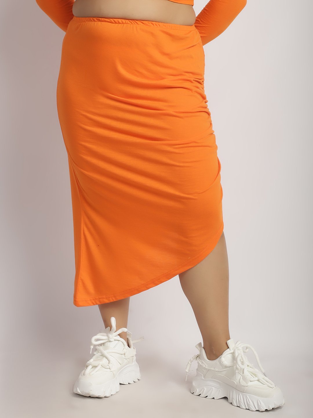 Confetti Crush Hight Waisted Skirt : Orange Color