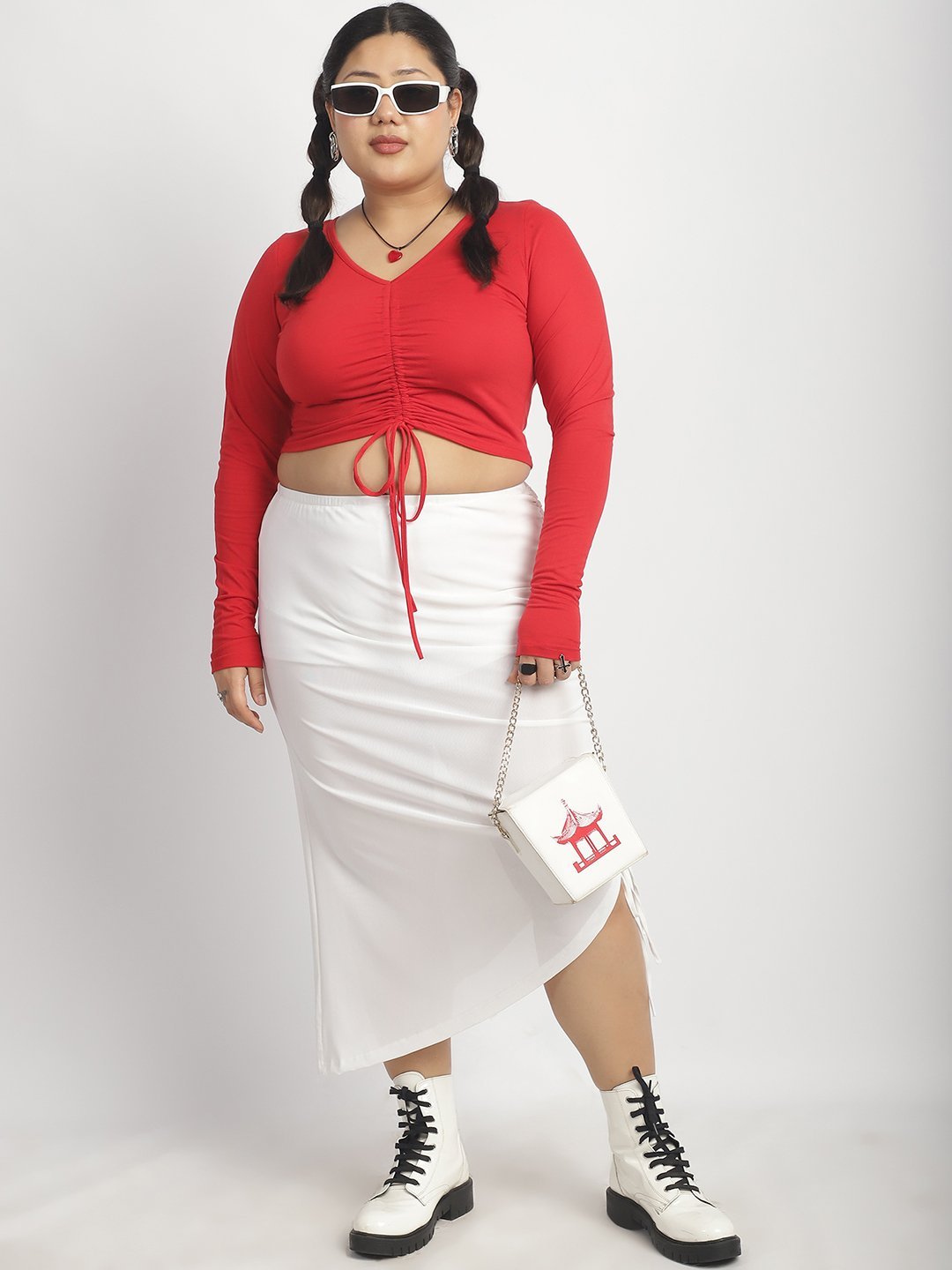 Confetti Crush Hight Waisted Skirt : White Color