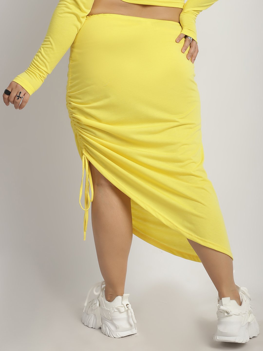 Confetti Crush Hight Waisted Skirt : Yellow Color
