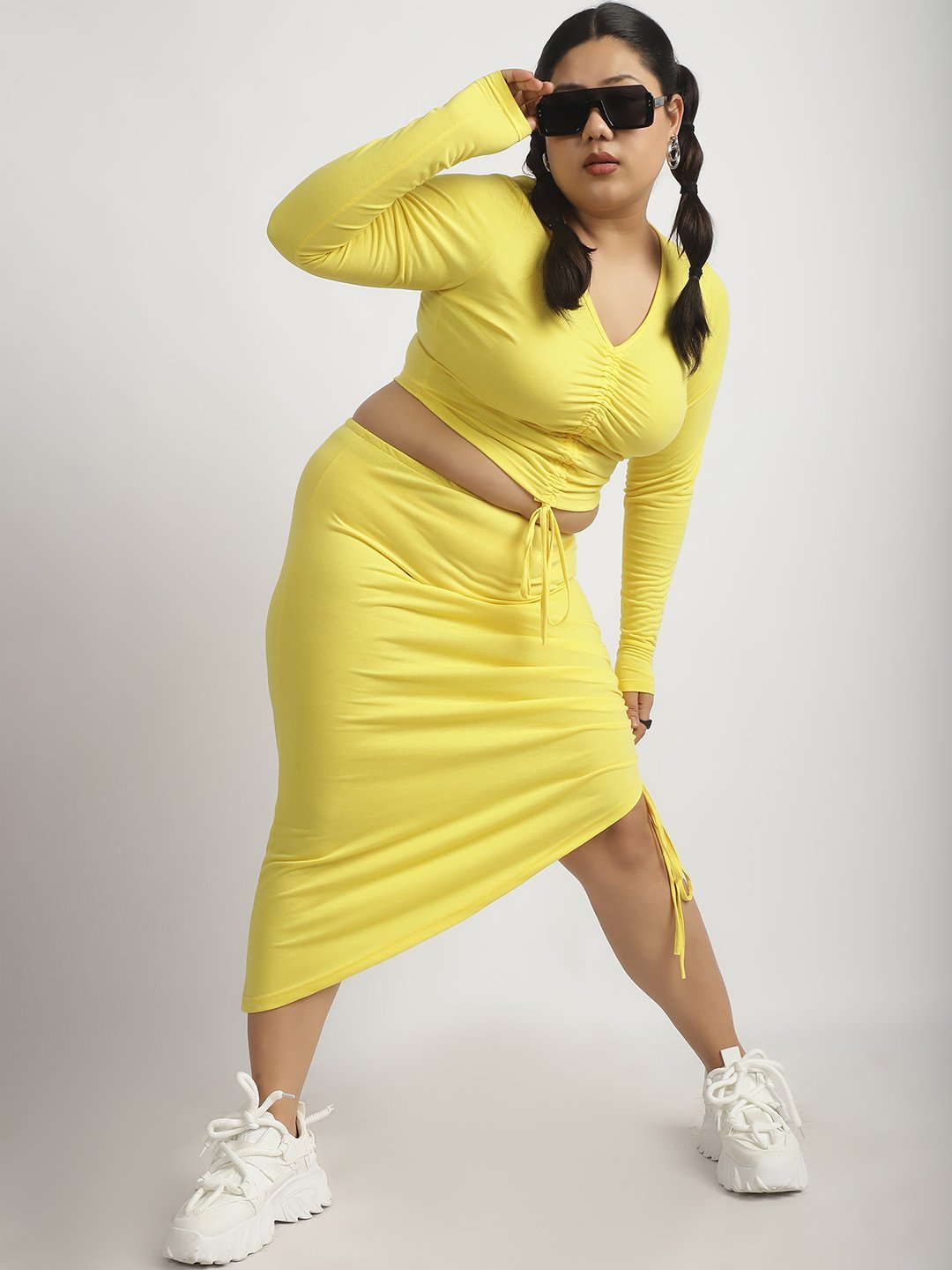 Confetti Crush Hight Waisted Skirt : Yellow Color