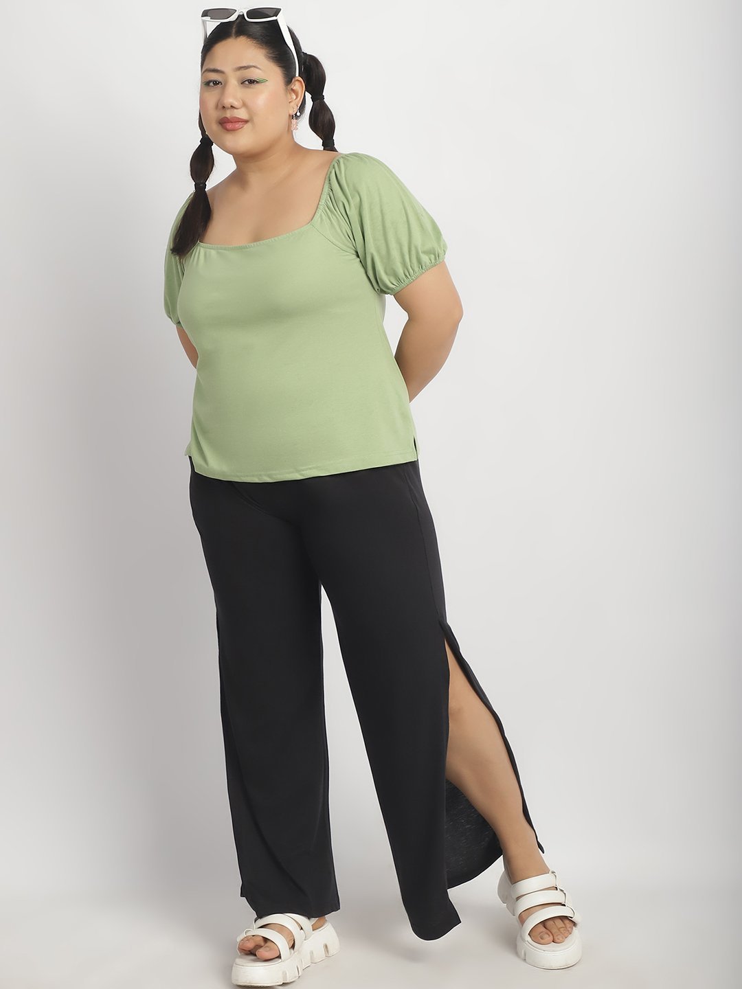 Bubblegum Top : Sage Green Color
