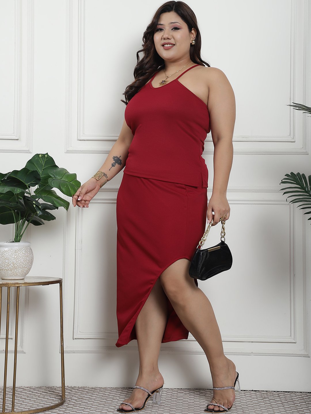 Nighttime Allure Top : Maroon Color