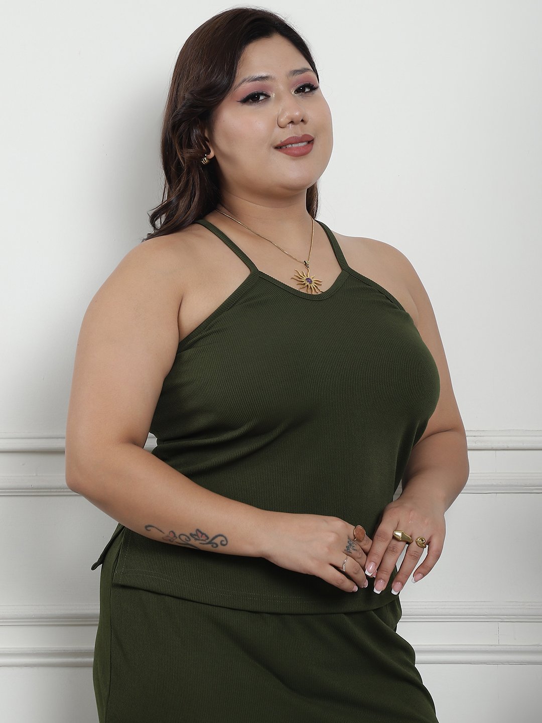 Nighttime Allure Top : Olive Color