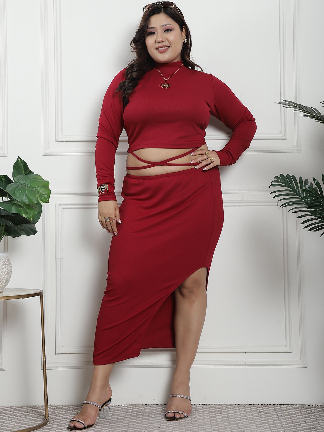 The Modern Muse Top : Maroon Color