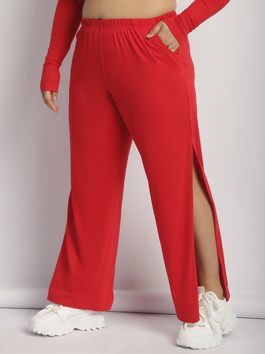 Rock Candy Flare Pants : Red Color