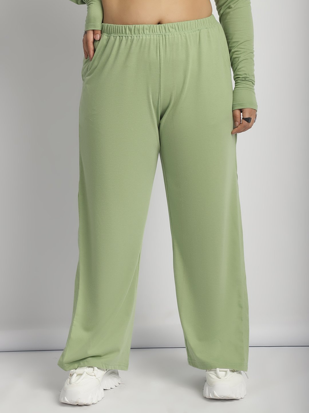 Rock Candy Flare Pants : Sage Green Color