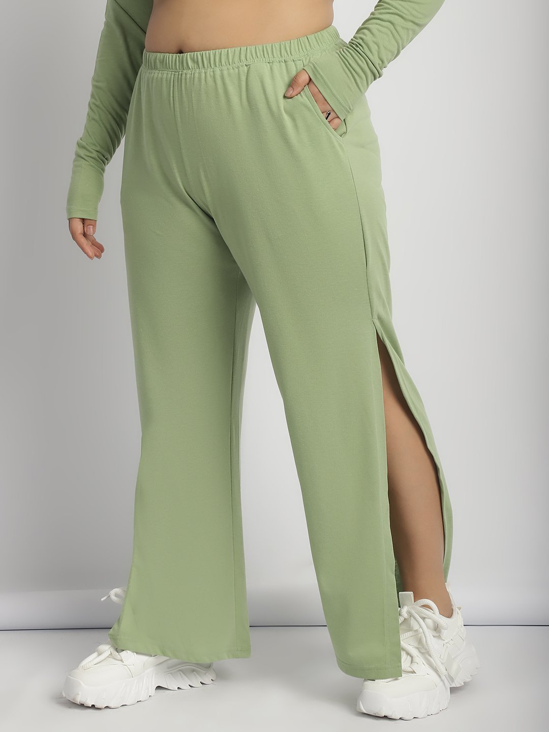 Rock Candy Flare Pants : Sage Green Color