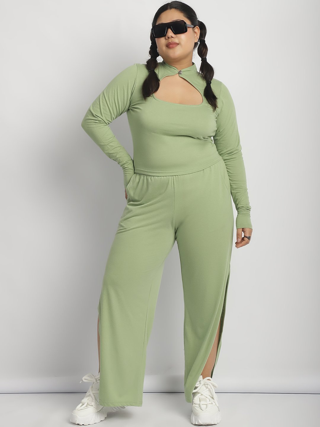 Rock Candy Flare Pants : Sage Green Color
