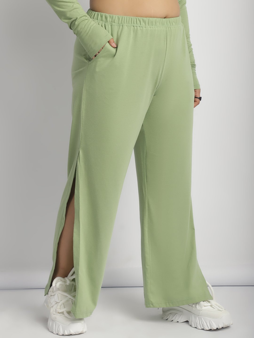Rock Candy Flare Pants : Sage Green Color
