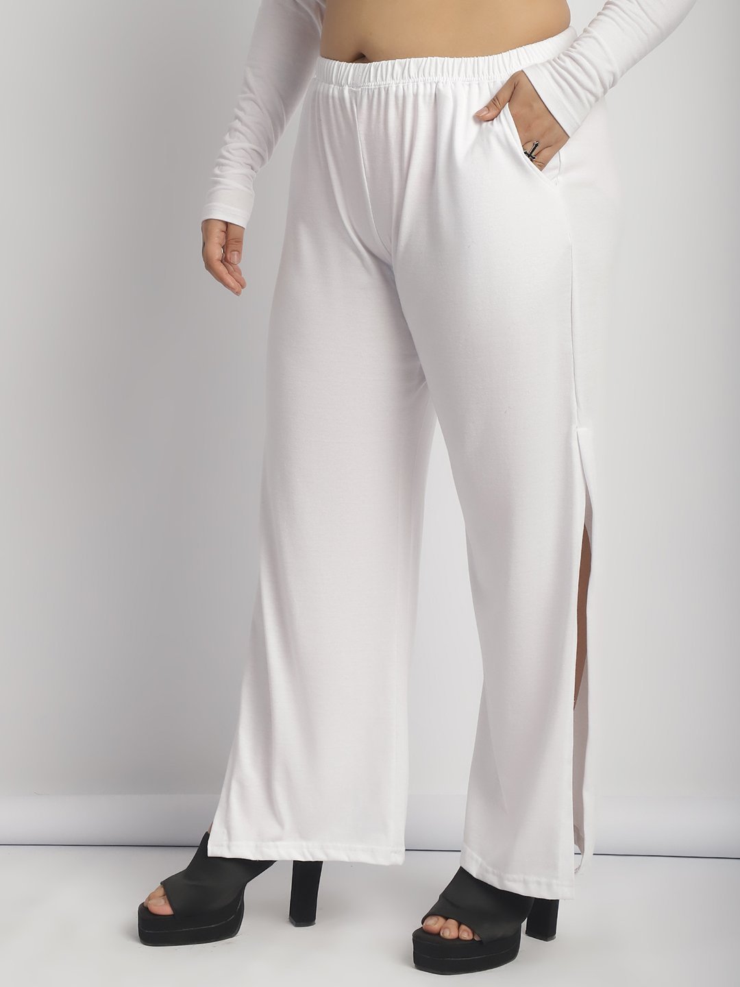 Rock Candy Flare Pants : White Color