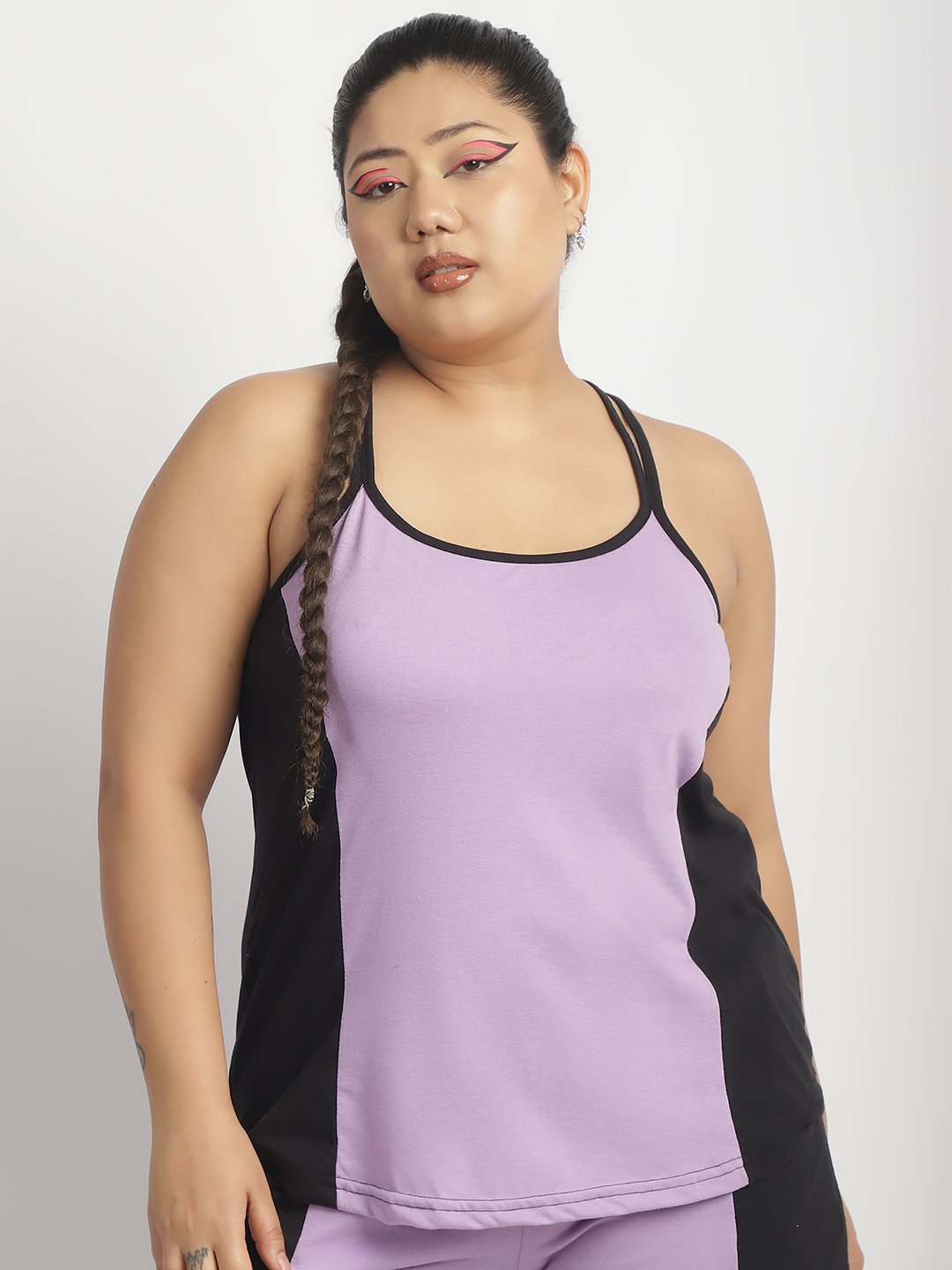 Rainbow Swirl Top: Lilac and Black Color