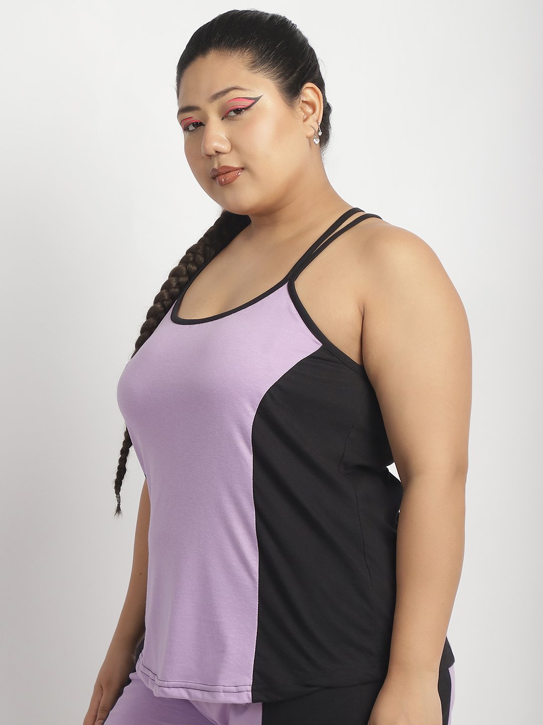 Rainbow Swirl Top: Lilac and Black Color