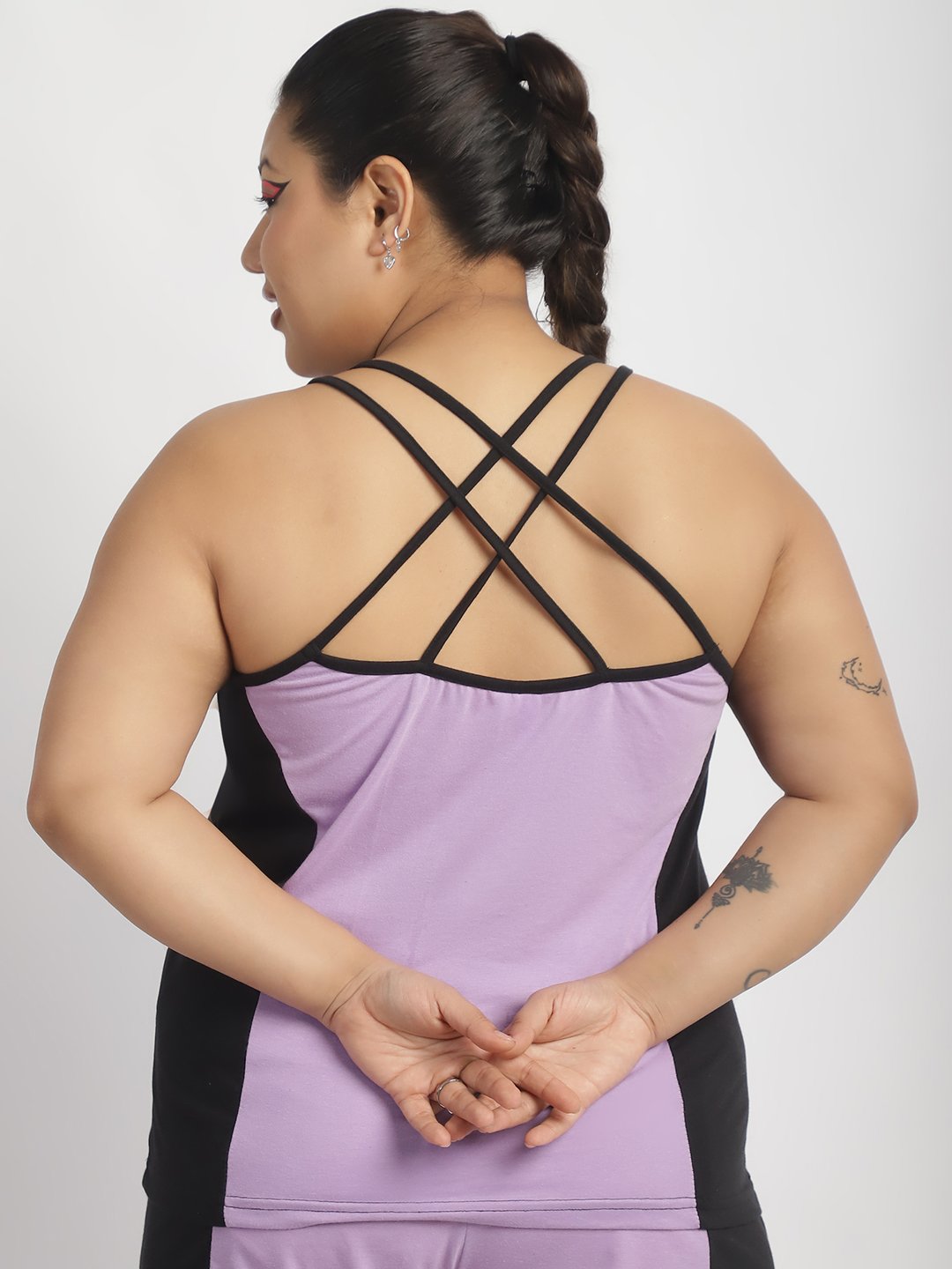 Rainbow Swirl Top: Lilac and Black Color
