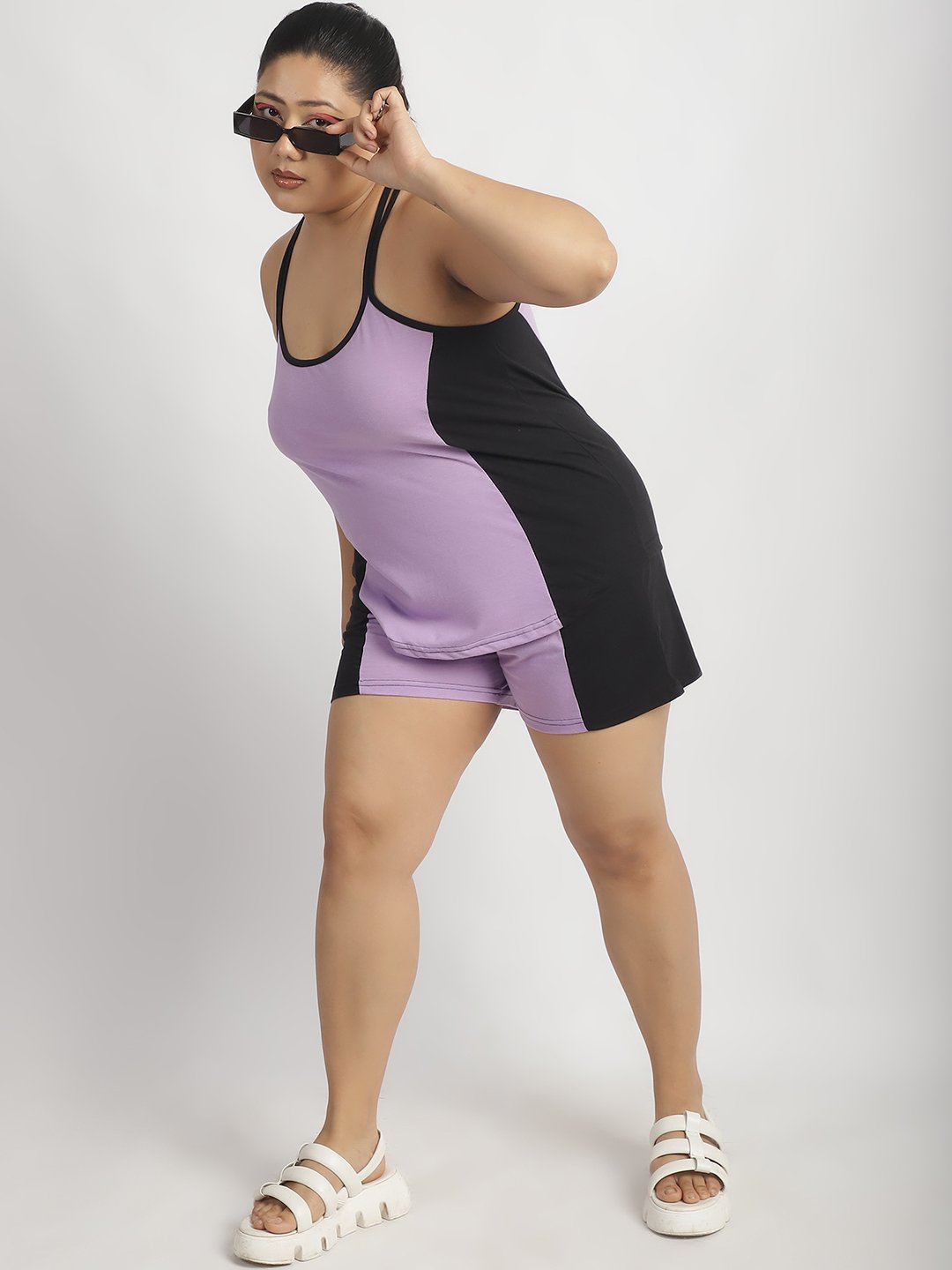 Rainbow Swirl Top: Lilac and Black Color