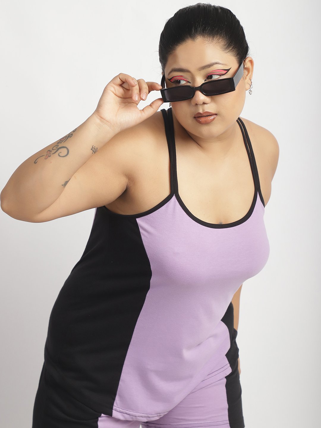 Rainbow Swirl Top: Lilac and Black Color