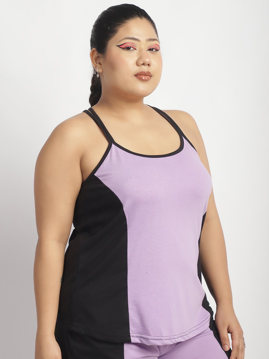Rainbow Swirl Top: Lilac and Black Color