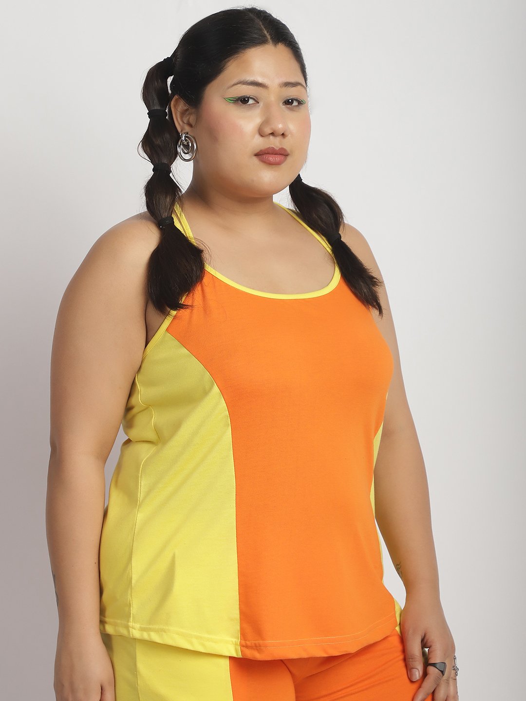 Rainbow Swirl Top: Orange Yellow Color