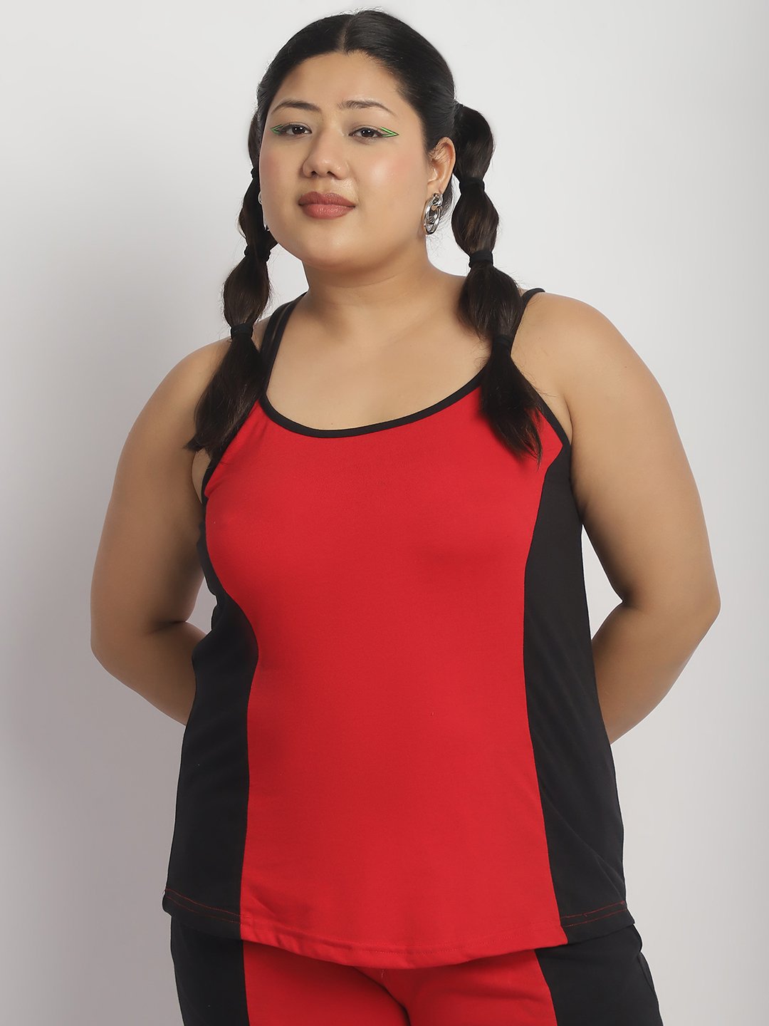 Rainbow Swirl Top: Red and Black Color