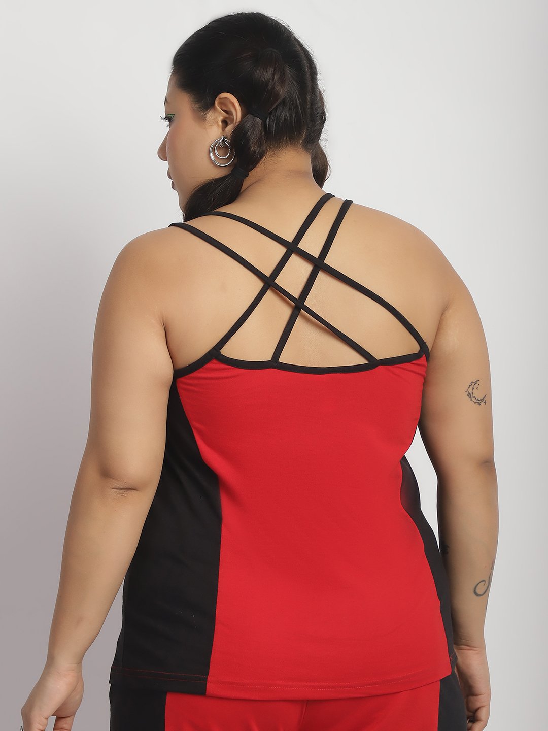 Rainbow Swirl Top: Red and Black Color