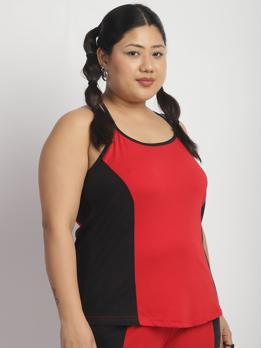 Rainbow Swirl Top: Red and Black Color