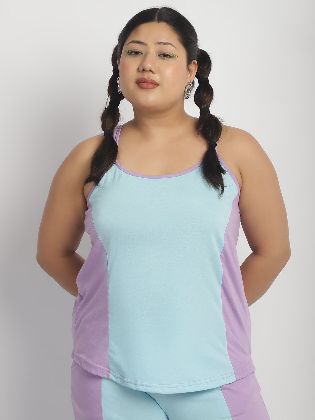 Rainbow Swirl Top: Sky blue and Lilac Color