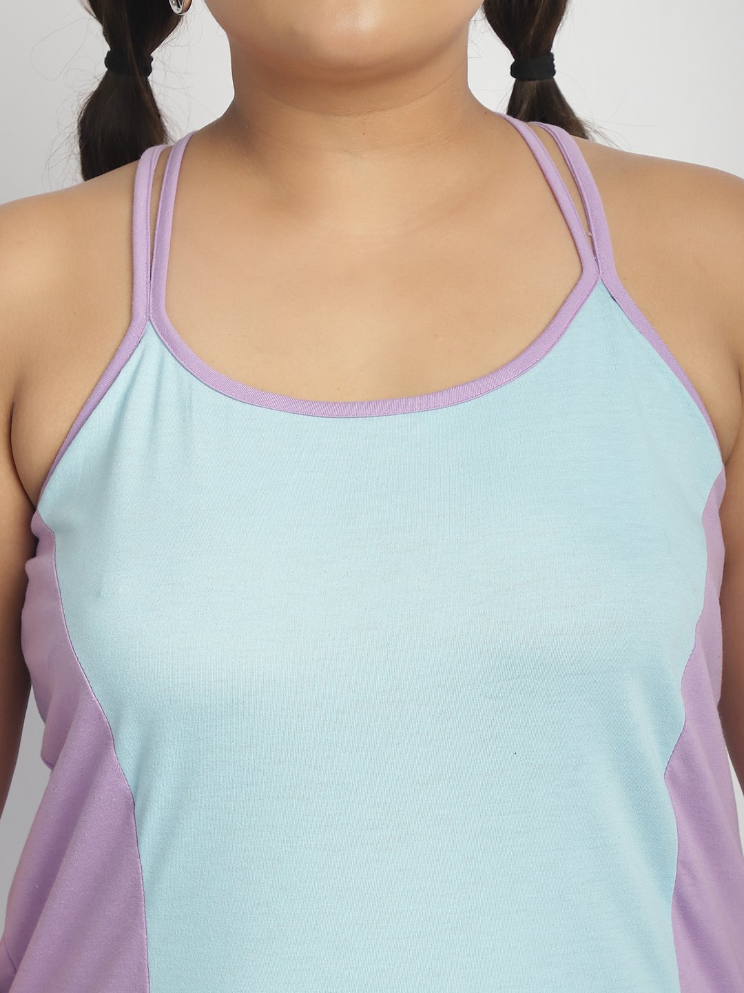 Rainbow Swirl Top: Sky blue and Lilac Color
