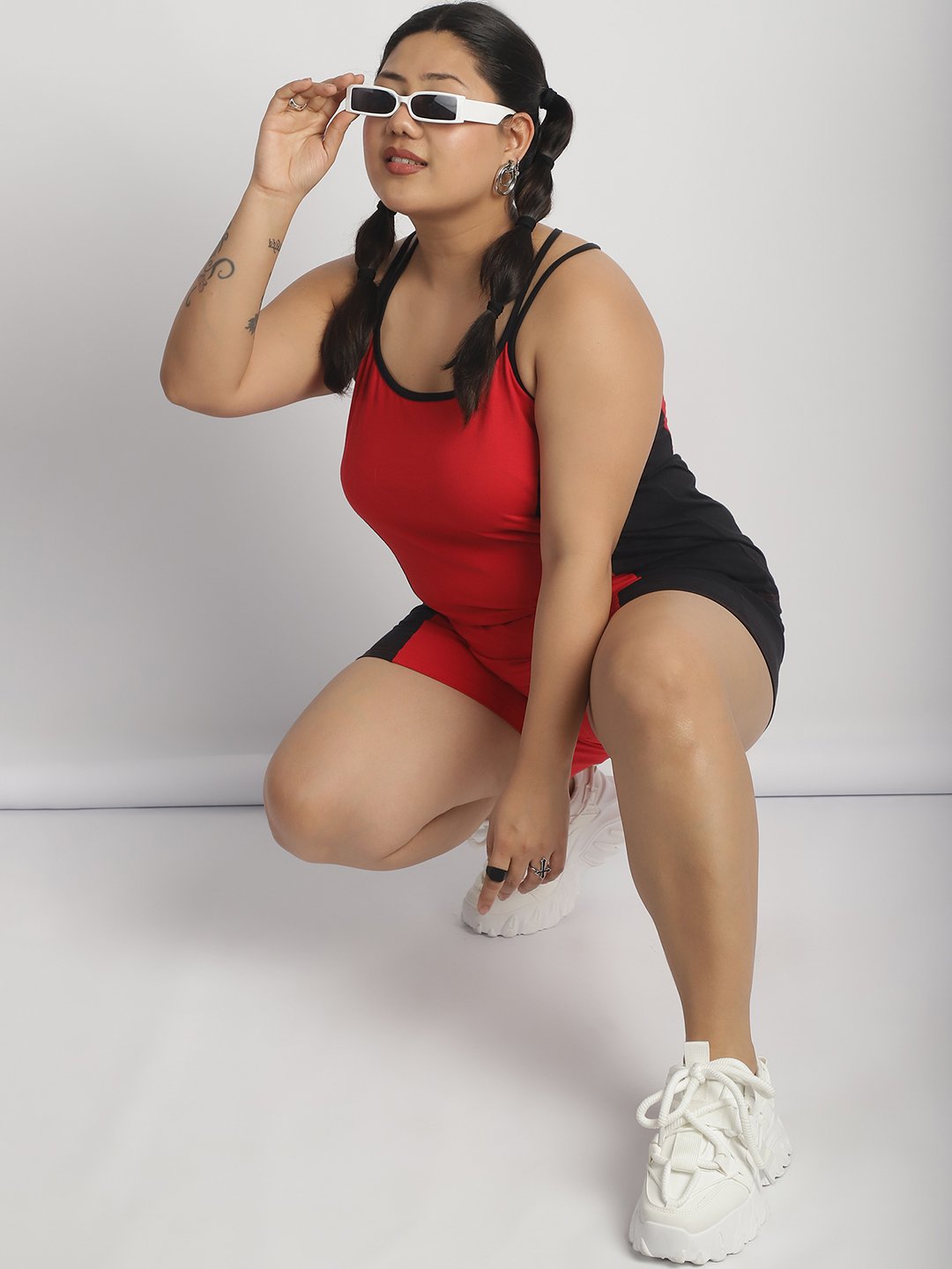 Gummy Groove Shorts: Red Black Color