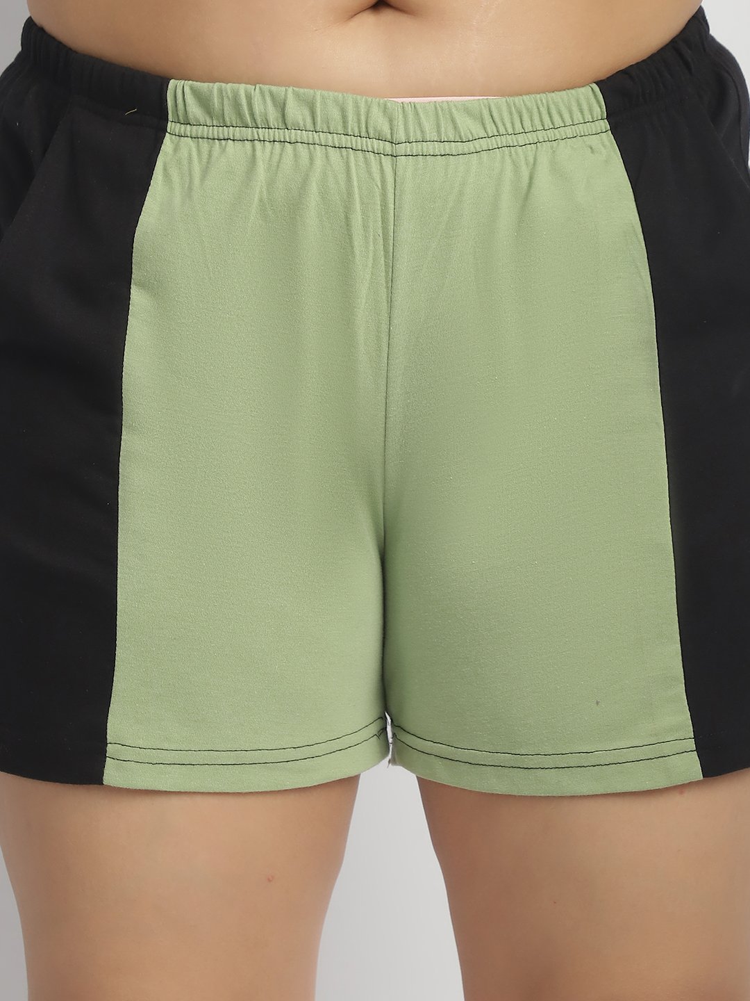 Gummy Groove Shorts: Sage Green Black Color