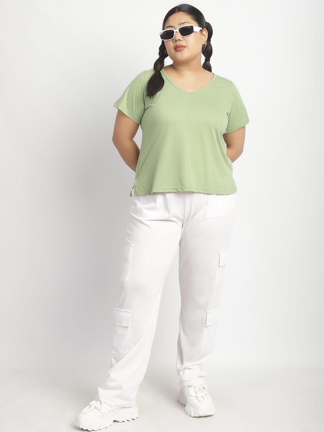 Cherry Cola Chill Tee: Sage Green Color