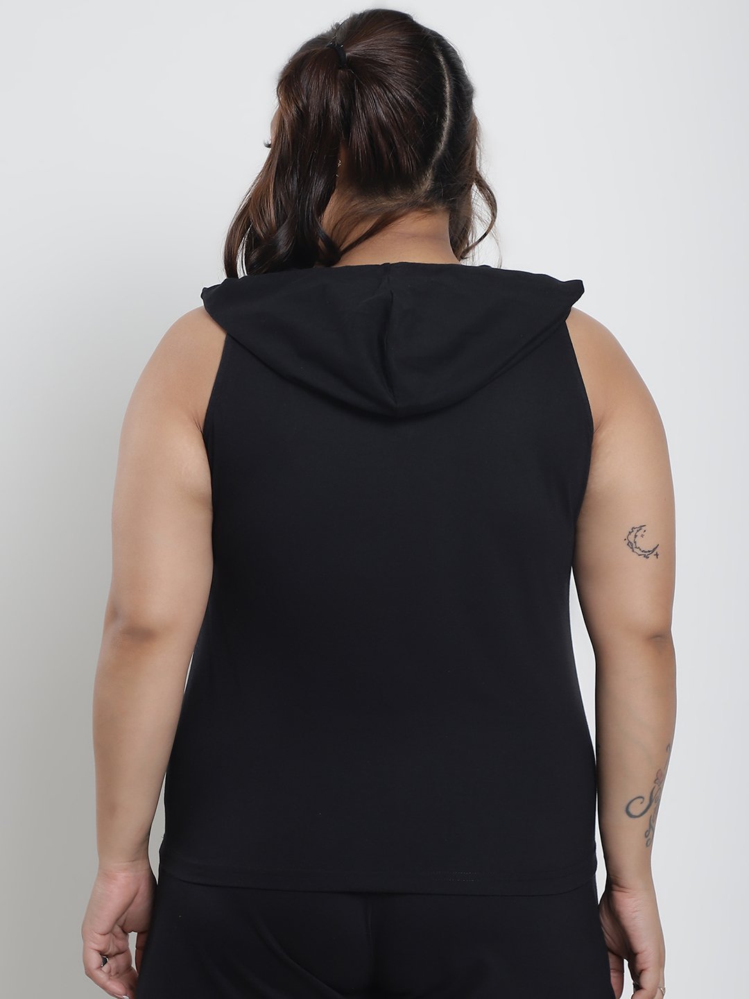 Candy Comfort Hoodie Tank Top : Black Color