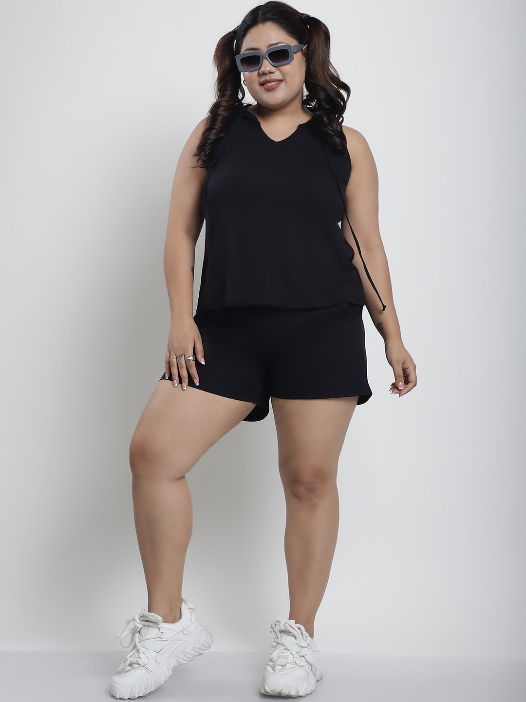 Candy Comfort Hoodie Tank Top : Black Color